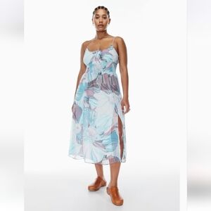 Wilfred Pastel Genoa Midi Dress With Slit Size Medium Coastal European Garden